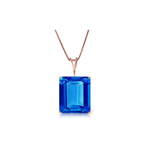 Genuine 7 ctw Blue Topaz Necklace 14KT Rose Gold - REF-35W9Y