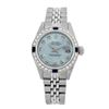 Rolex Pre-owned 26mm Womens Custom Light Blue Stainless Steel