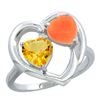 1.31 CTW Citrine & Diamond Ring 10K White Gold - REF-23M5A