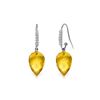 Genuine 19.18 ctw Citrine & Diamond Earrings 14KT White Gold - REF-52Z9N