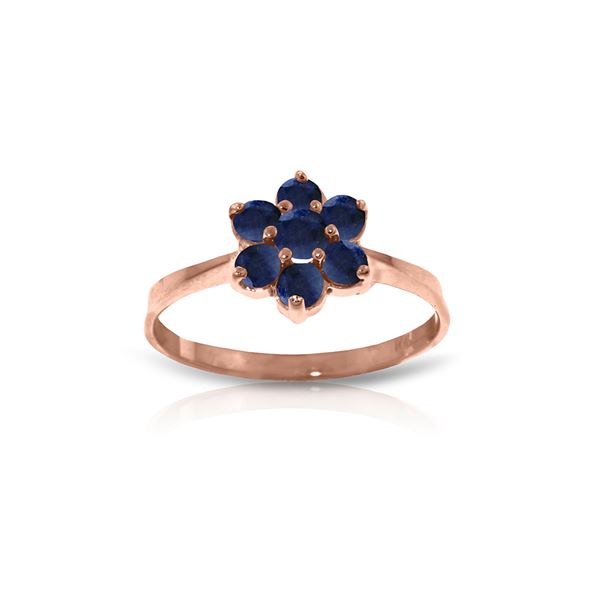 Genuine 0.66 ctw Sapphire Ring 14KT Rose Gold - REF-31Z4N
