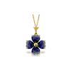 Genuine 3.6 ctw Sapphire Necklace 14KT Yellow Gold - REF-52W2Y