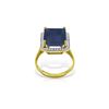 Genuine 6.6 ctw Sapphire & Diamond Ring 14KT Yellow Gold - REF-114X8M