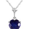 Genuine 1.55 ctw Sapphire Necklace 14KT White Gold - REF-20F9Z