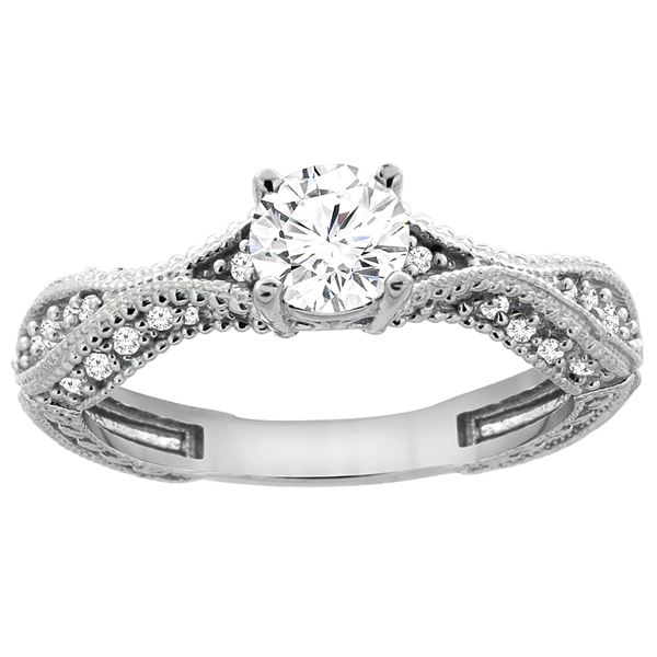 0.75 CTW Diamond Ring 14K White Gold - REF-169V3R
