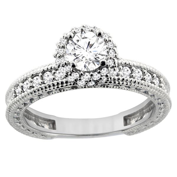 0.75 CTW Diamond Ring 14K White Gold - REF-120H4M