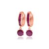 Image 1 : Genuine 3.3 ctw Ruby Earrings 14KT Rose Gold - REF-59T2A