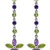 Image 1 : Genuine 4.8 ctw Peridot & Amethyst Earrings 14KT White Gold - REF-56F8Z