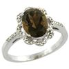 Image 1 : 1.94 CTW Quartz & Diamond Ring 14K White Gold - REF-45H8M