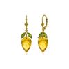 Image 1 : Genuine 20 ctw Citrine & Peridot Earrings 14KT Yellow Gold - REF-51X8M