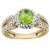 Image 1 : 1.25 CTW Peridot & Diamond Ring 14K Yellow Gold - REF-86M7A