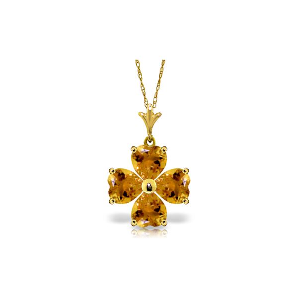 Genuine 3.8 ctw Citrine Necklace 14KT Yellow Gold - REF-42T2A