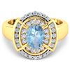 Image 3 : Natural 2.57 CTW Aquamarine & Diamond Ring 14K Yellow Gold - REF-65K2W