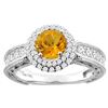 Image 1 : 1.25 CTW Citrine & Diamond Ring 14K White Gold - REF-91Y6V