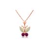 Image 1 : Genuine 0.70 ctw Opal & Ruby Necklace 14KT Rose Gold - REF-25Z3N