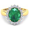 Image 3 : Natural 3.68 CTW Zambian Emerald & Diamond Ring 14K Yellow Gold - REF-157X3K