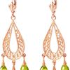 Image 1 : Genuine 3.75 ctw Peridot Earrings 14KT Rose Gold - REF-45P8H