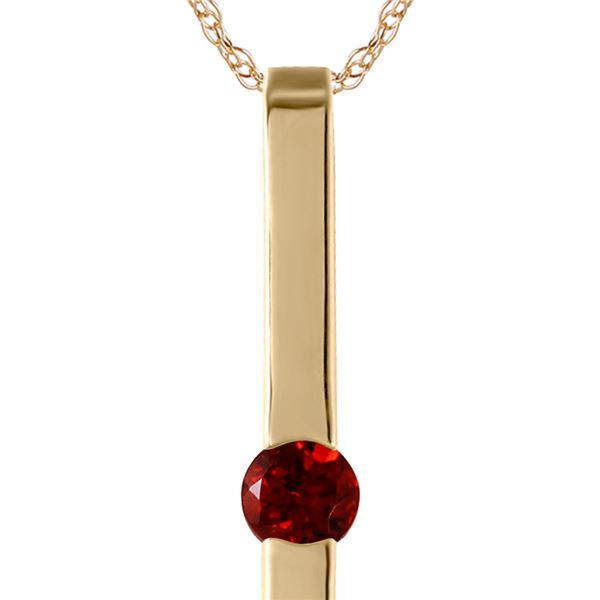 Genuine 0.25 ctw Garnet Necklace 14KT Yellow Gold - REF-25F4Z