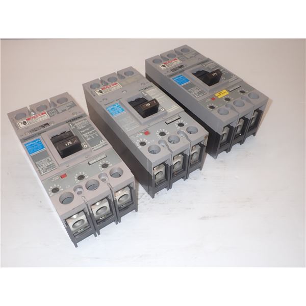 (3) Siemens # FXD63B175 Circuit Breakers