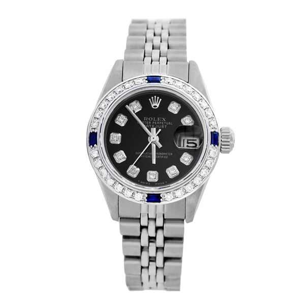 Rolex Pre-owned 26mm Womens Custom Black Stainless Steel