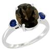 Image 1 : 2.64 CTW Quartz & Blue Sapphire Ring 10K White Gold - REF-24R5H