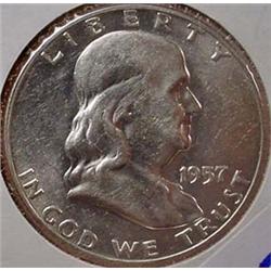1957-D FRANKLIN HALF DOLLAR - BU