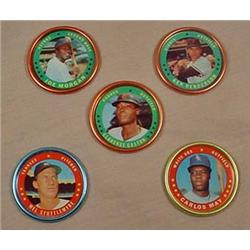 LOT OF 5 1971 TOPPS BASEBALL COINS - INCL. MEL STO
