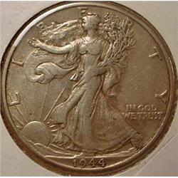 1944-D WALKING LIBERTY HALF DOLLAR - XF