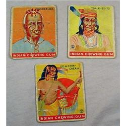LOT OF 3 C. 1930'S GOUDEY INDIAN GUM CARDS NO.183,