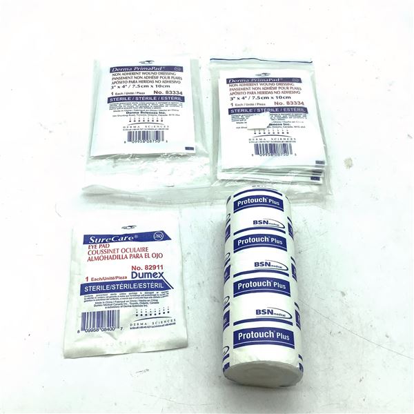 Eye Patch, Roll of Gauze and Dressing