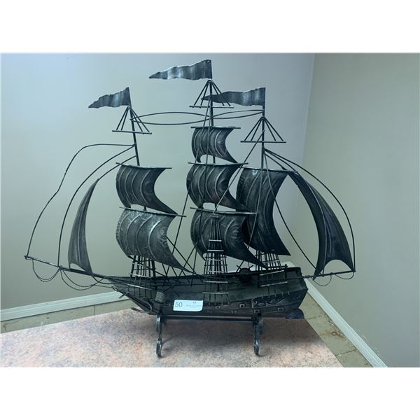 Rustic Metal Galleon Ship