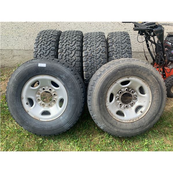 4 x BF Goodrich All-Terrain T/A Tires (285/75R16) and 2 x Toyo Hiparadio ST Tires (245/75R16)