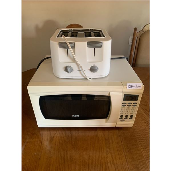 RCA 1000-Watt Microwave Model RMW1112 and Black & Decker 4-Slot Toaster