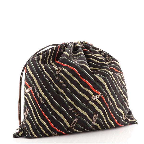 Loewe Paula Drawstring Pouch Printed Canvas Black, Green, Print, Red