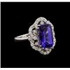 Image 1 : 14KT White Gold 4.71 ctw Tanzanite and Diamond Ring