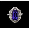 Image 2 : 14KT White Gold 4.71 ctw Tanzanite and Diamond Ring