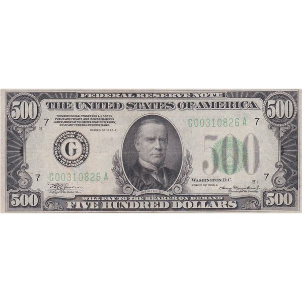 1934A $500 Federal Reserve Note