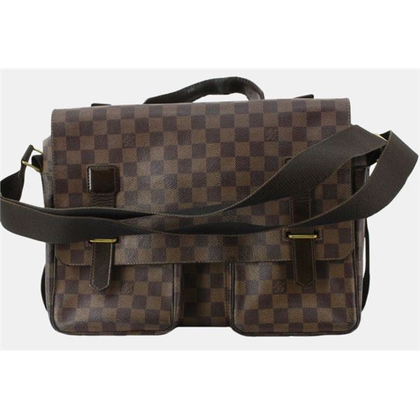 Louis Vuitton Damier Ebene Canvas Leather Broadway Messenger Bag