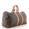 Image 1 : Louis Vuitton Brown Monogram Canvas Leather Keepall Duffle Bag