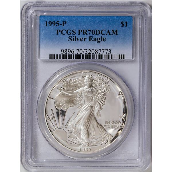 1995-P American Silver Eagle .999 Fine Silver Dollar Coin PCGS PR70DCAM