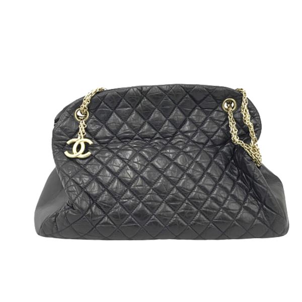 Chanel Black Quilted Calfskin Leather Mademoiselle Bowling Shoulder Bag