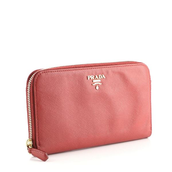 Prada Zip Around Wallet Saffiano Leather Long