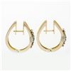 Image 4 : Vintage 14k Gold 0.32 ctw Round Single Cut Diamond Flower Huggie Hoop Earrings