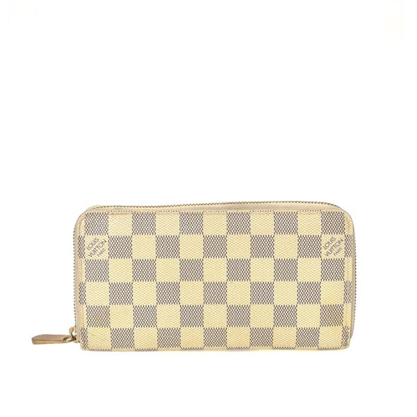 Louis Vuitton Damier Azur Canvas Leather Zippy Wallet