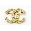 Image 1 : Chanel Gold-tone Coco Mark Rhinestone CC Brooch
