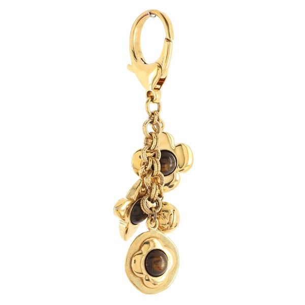 Louis Vuitton Gold Metal and Resin Monogram Flowers Bag Charm