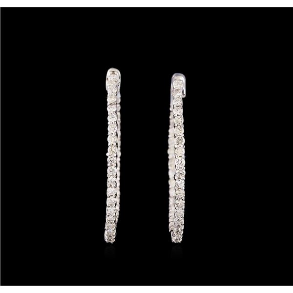 14KT White Gold 0.99 ctw Diamond Earrings