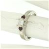 Image 5 : 14k White Gold 0.41 ctw Princess Diamond and Garnet Engagement Ring