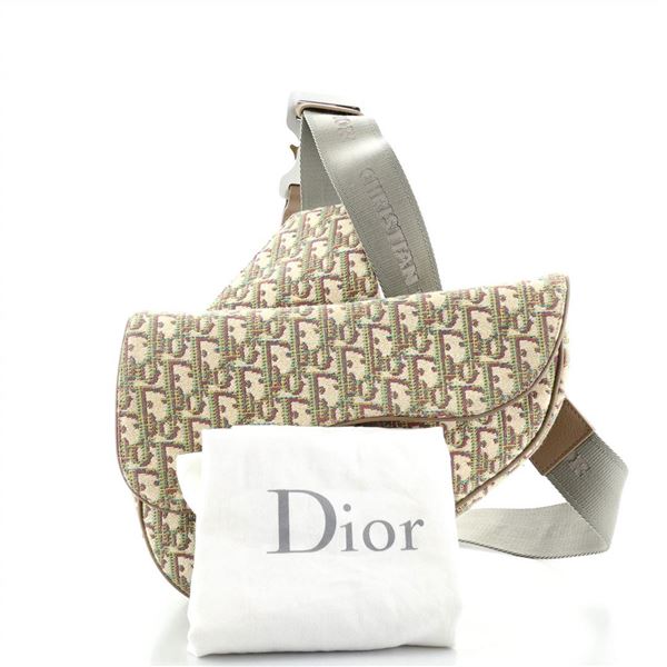 Christian Dior Saddle Crossbody Bag Oblique Canvas