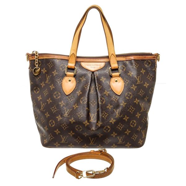 Louis Vuitton Brown Palermo PM Totes Bag